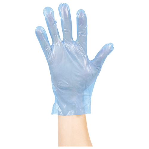 プラスチック手袋TPE　青