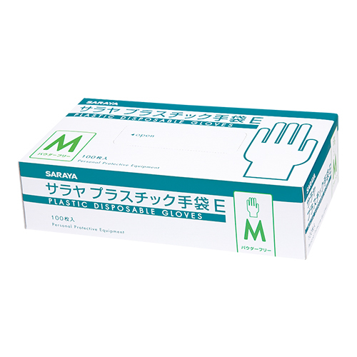 プラスチック手袋Ｅ 粉無100枚入 Mサイズ