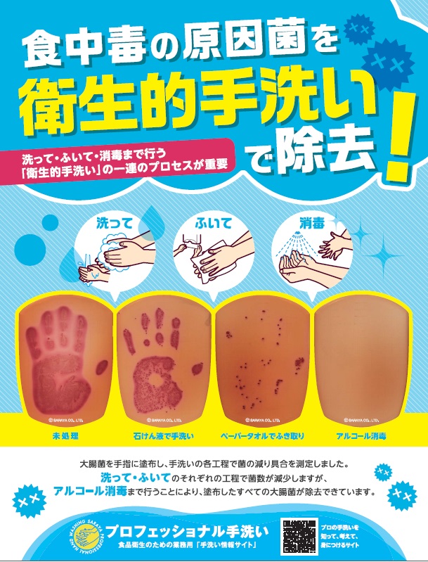 2018年度版　食中毒の原因菌を衛生的手洗いで除去