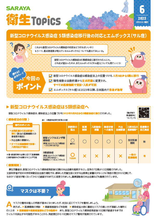 6月号 新型コロナウイルス感染症 5類移行後の対応とエムポックス（サル痘）
