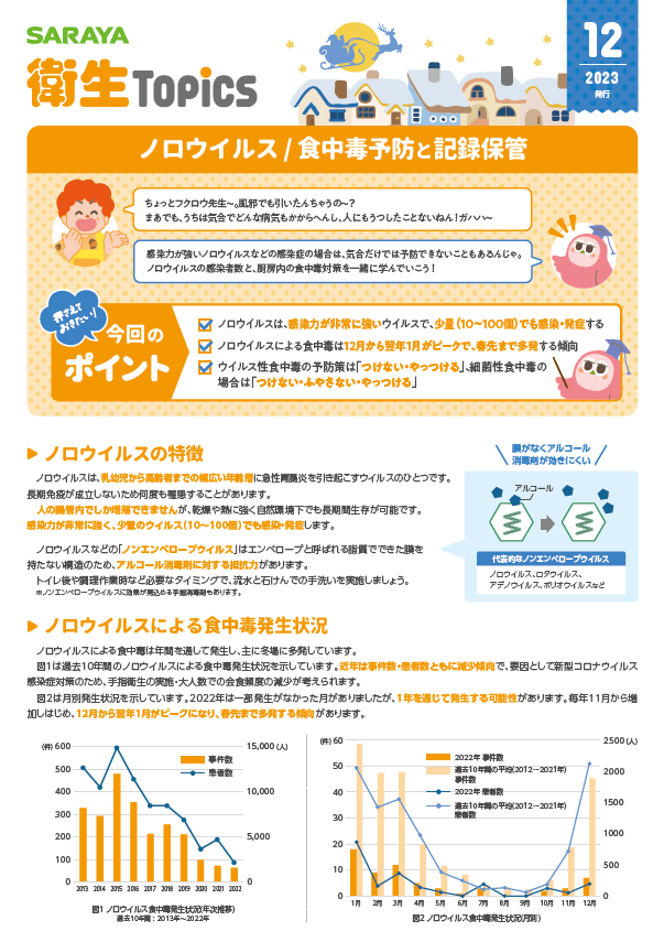 12月号 ノロウイルス／食中毒予防と記録保管