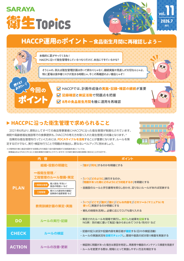 vol.11 HACCP運用のポイント-食品衛生月間に再確認しよう-