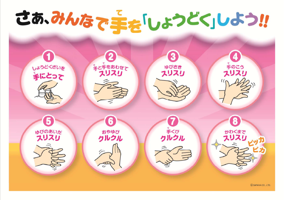 保育_手指消毒の手順